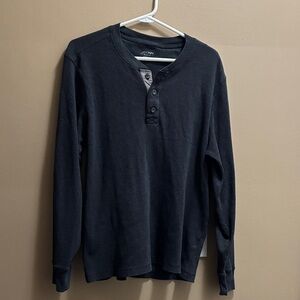 Jockey Men's Charcoal Long Sleeve Henley